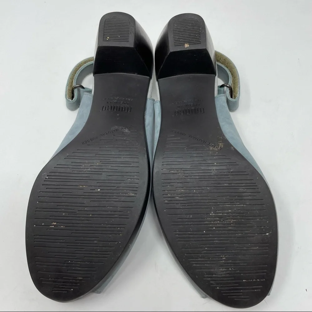 Munro Blue Leather Sandals | Size 8